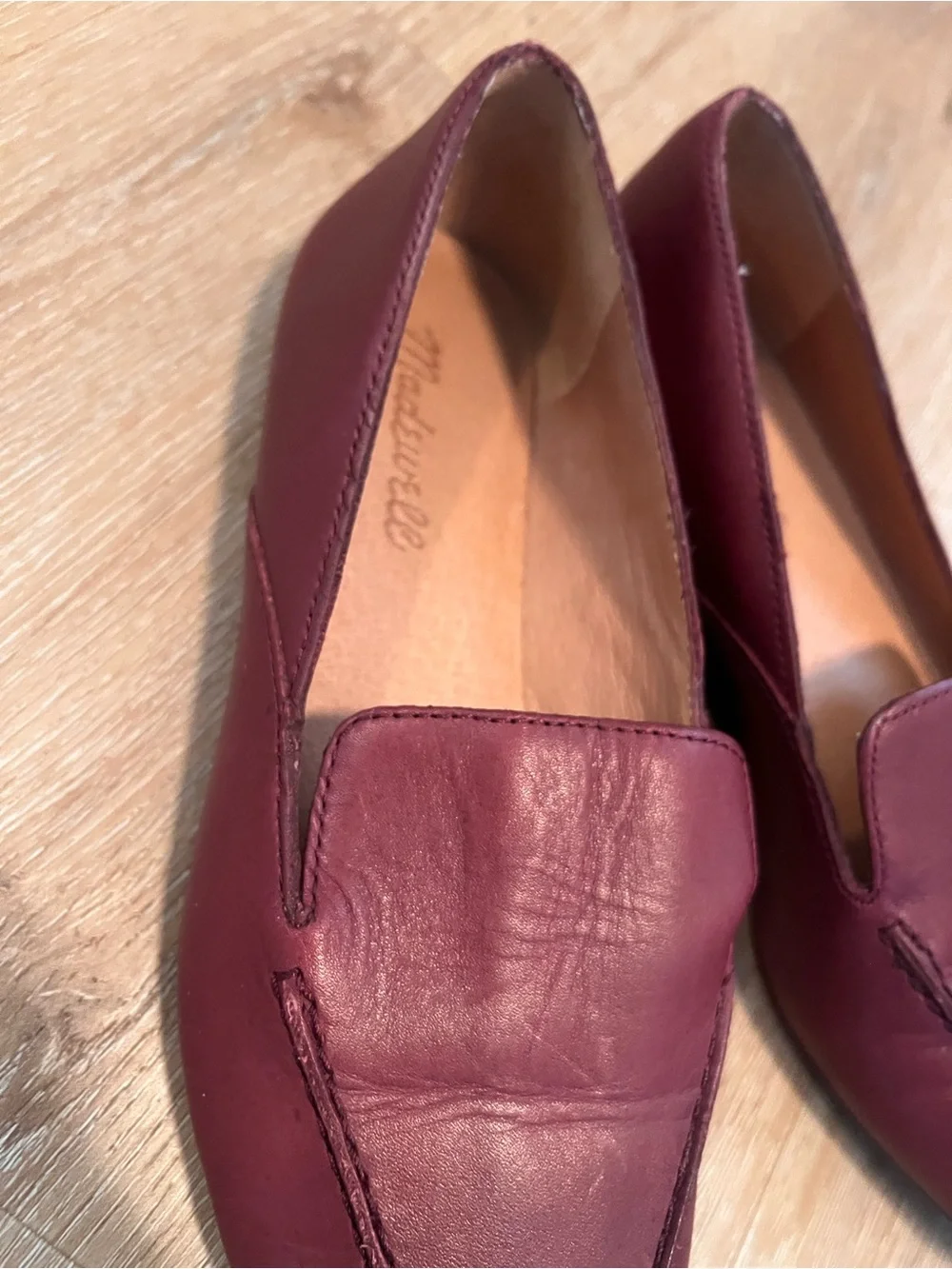 Madewell Pointed Loafers in Deep Wine